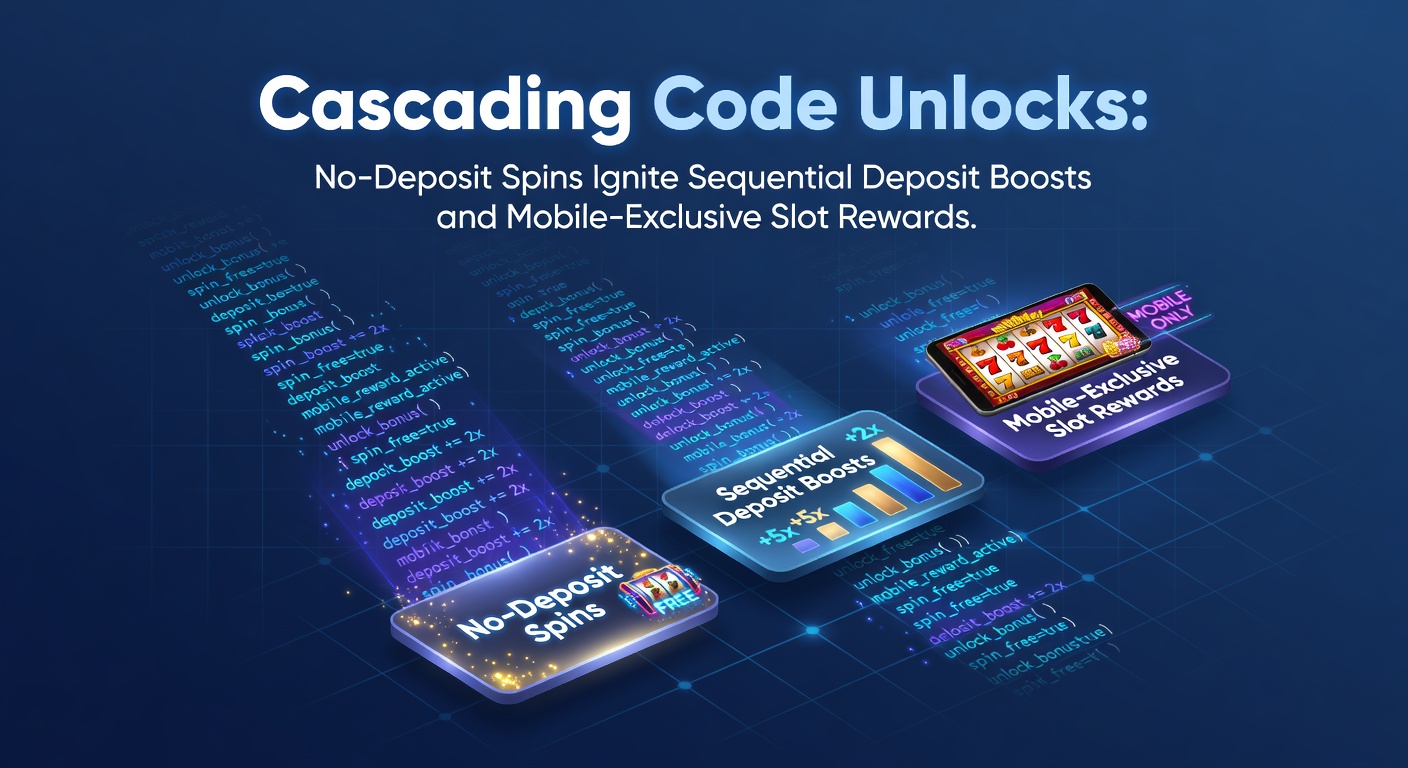 Illustration of cascading slot bonuses where free spins trigger sequential deposit matches on mobile devices