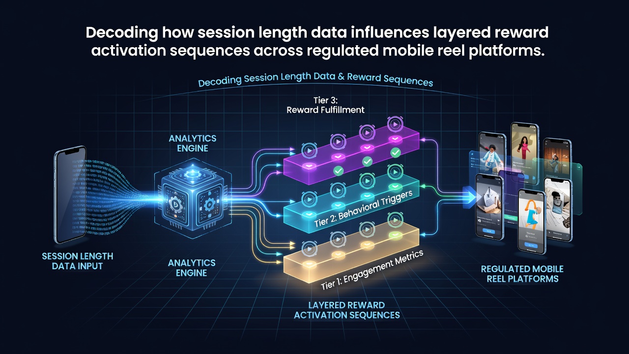 Mobile reel platform interface displaying session tracking and layered bonus indicators