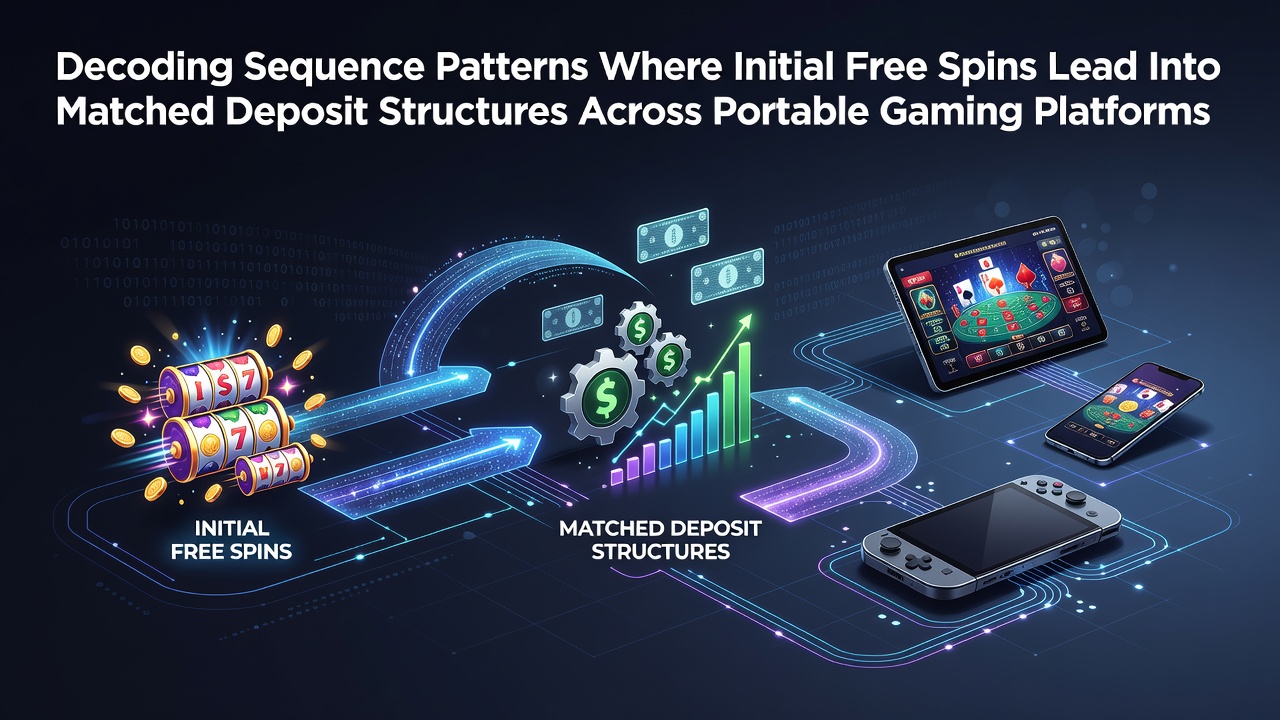 Mobile slot interface showing free spin activation leading into deposit match prompts on a portable device