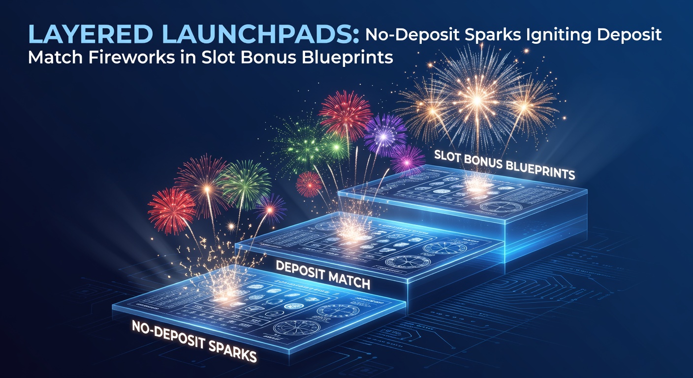 Vibrant slot machine reels exploding with colorful bonus symbols and fireworks, illustrating layered no-deposit and deposit match mechanics in modern gaming designs