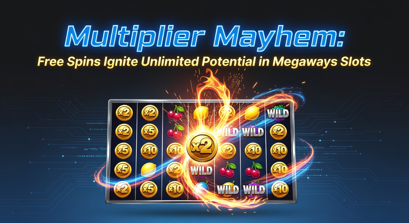 Explosive Megaways slot interface displaying cascading reels, soaring multipliers, and free spin triggers amid vibrant graphics and jackpot potential