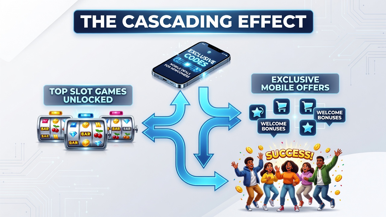 Mobile screen displaying cascading bonus tiers from an exclusive slot code
