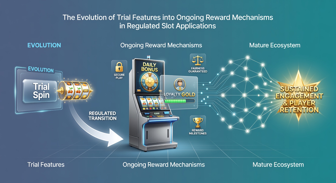 Diagram illustrating how trial features in regulated slots evolve into continuous reward mechanisms through layered incentives