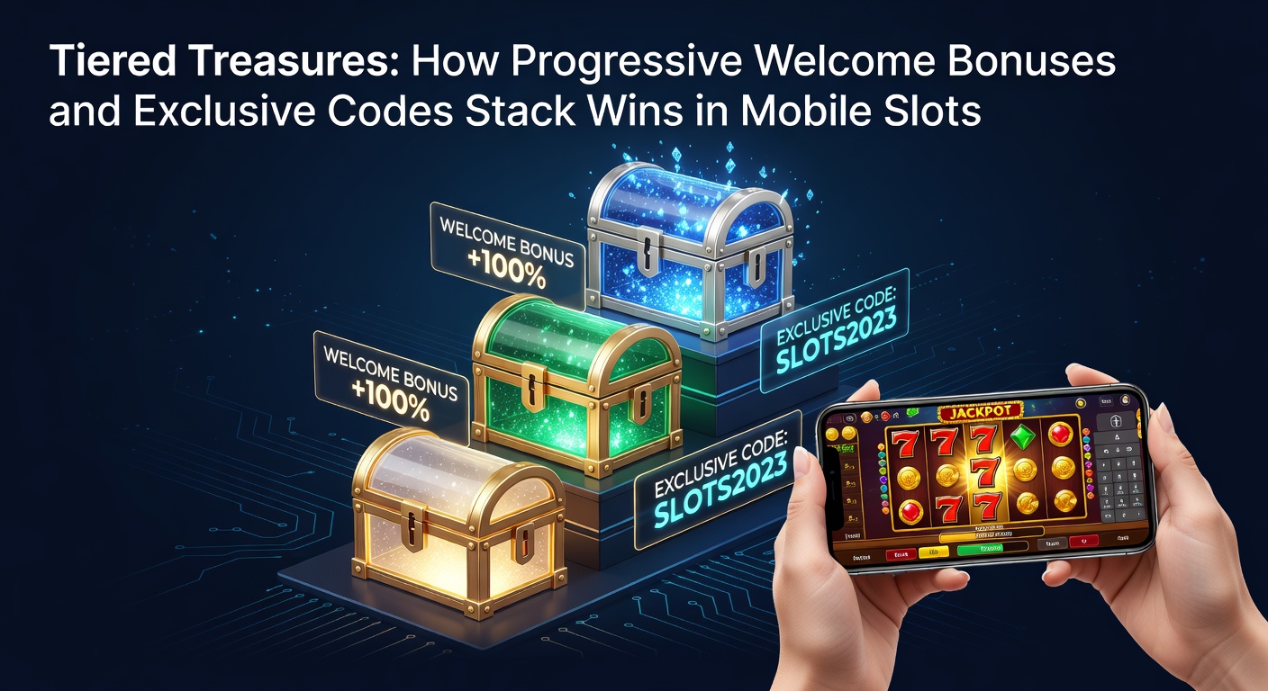 Vibrant mobile slot screen displaying layered bonus treasures and glowing code activations, symbolizing stacked wins in progressive promotions