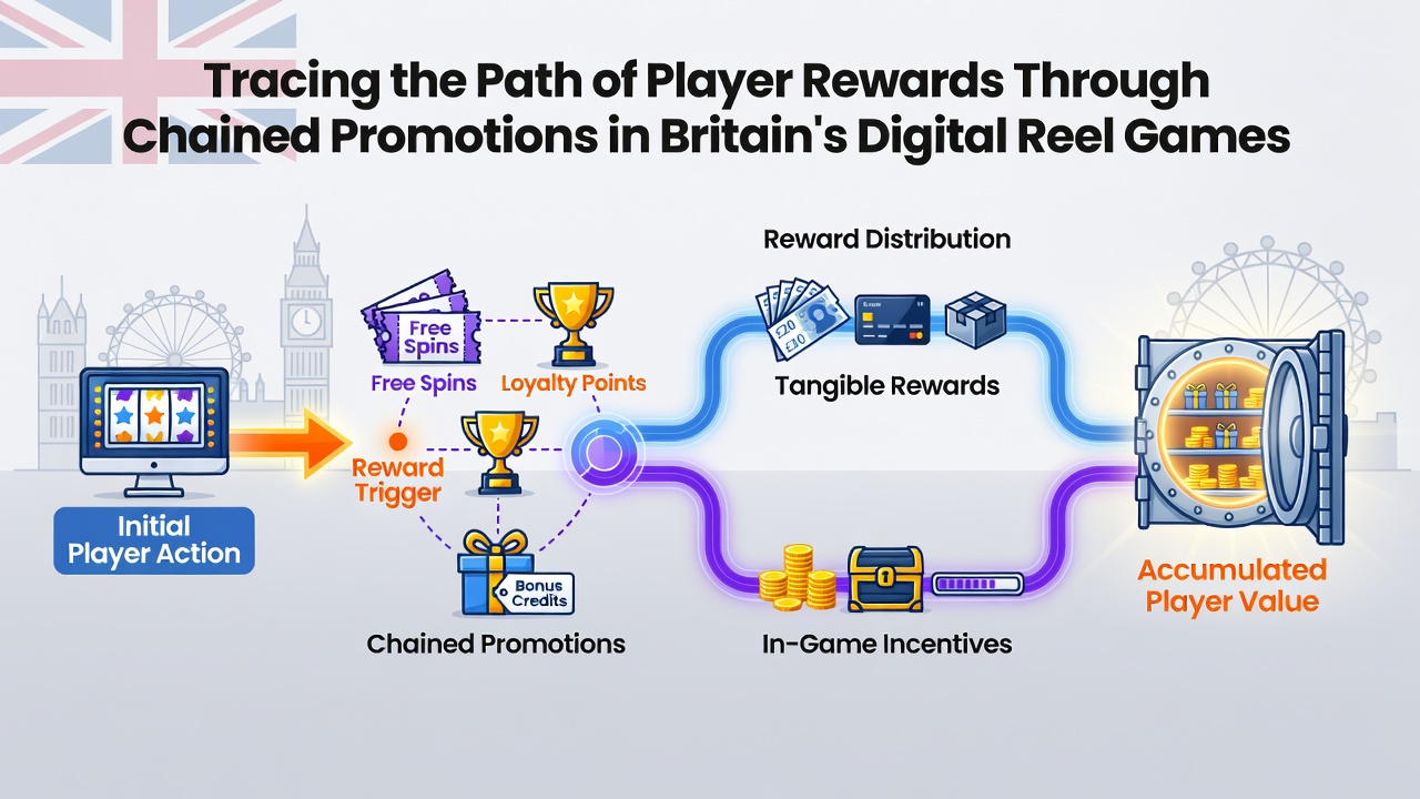 Diagram showing how no-deposit spins transition into multi-tier deposit bonuses within UK slot ecosystems